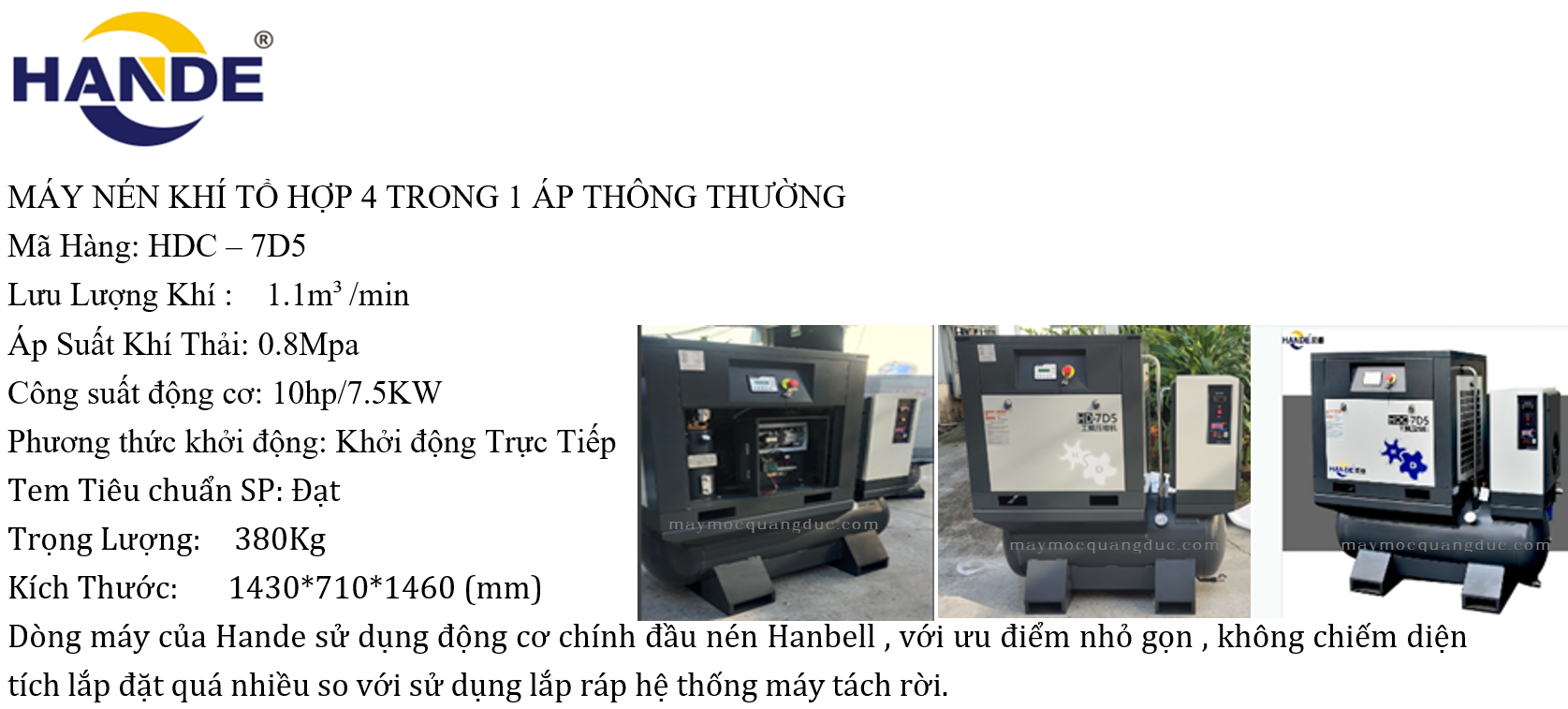 MÁY NÉN KHÍ TỔ HỢP 4 TRONG 1 